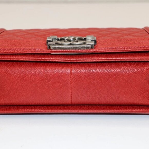 CHANEL Caviar Quilted Medium Boy Flap Dark Red 23141707 - Picture 12 of 16